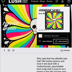 LUSH Rainbow Skulls Knot Wrap 70 X 70